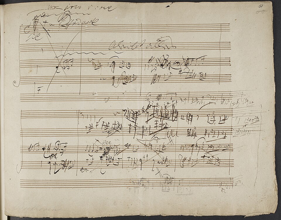 A sketch of what Beethoven considered his most perfect work, the Opus 131. (Public Domain)