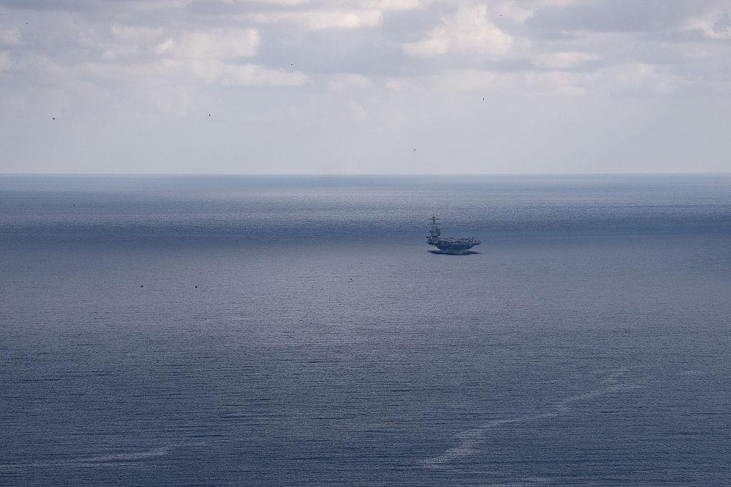 The USS Gerald R. Ford arrives in Souda Bay, on the Greek island of Crete, on March 23, 2026. (Carl Court/Getty Images)