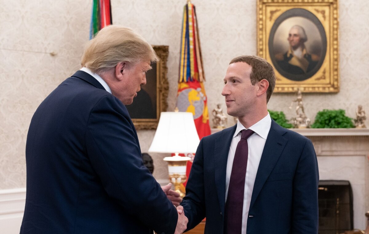 President Trump welcomes Facebook CEO Mark Zuckerberg to the Oval Office in 2019. (Rawpixel.com/Shutterstock)