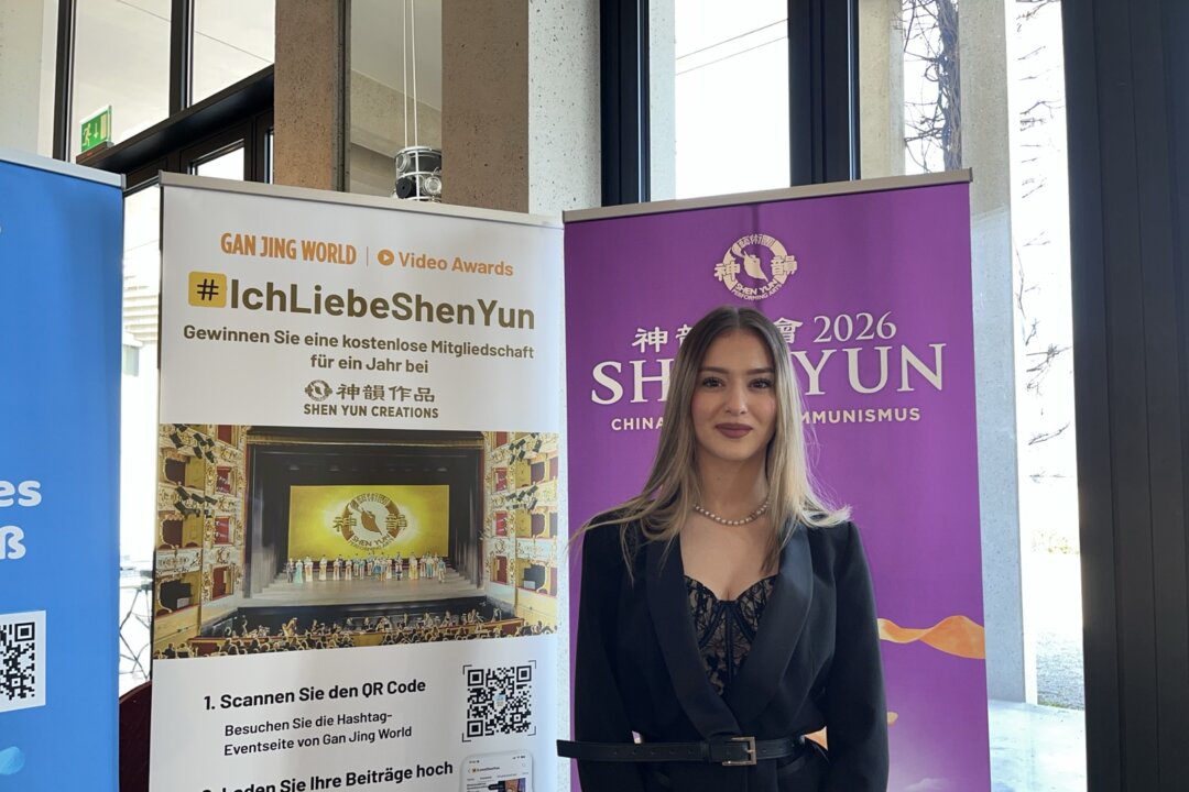 Sofie Kondratenko, a professional Latin dancer, attends Shen Yun at the Festspielhaus Neuschwanstein in Füssen, Germany, on April 8, 2026. (An Ran/The Epoch Times)