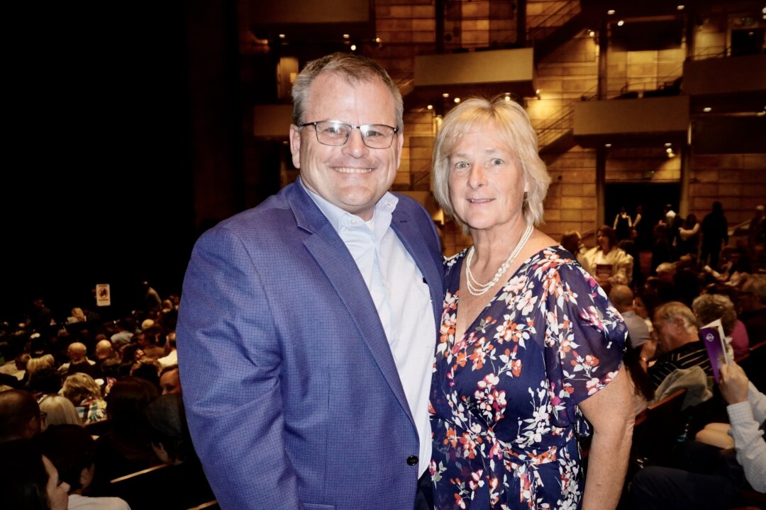Larimer County Sheriff John Feyen and his wife, Cheryl Feyen, attend Shen Yun Performing Arts at The Buell Theatre in Denver, Colo., on April 10, 2026. (Nancy Ma/The Epoch Times)