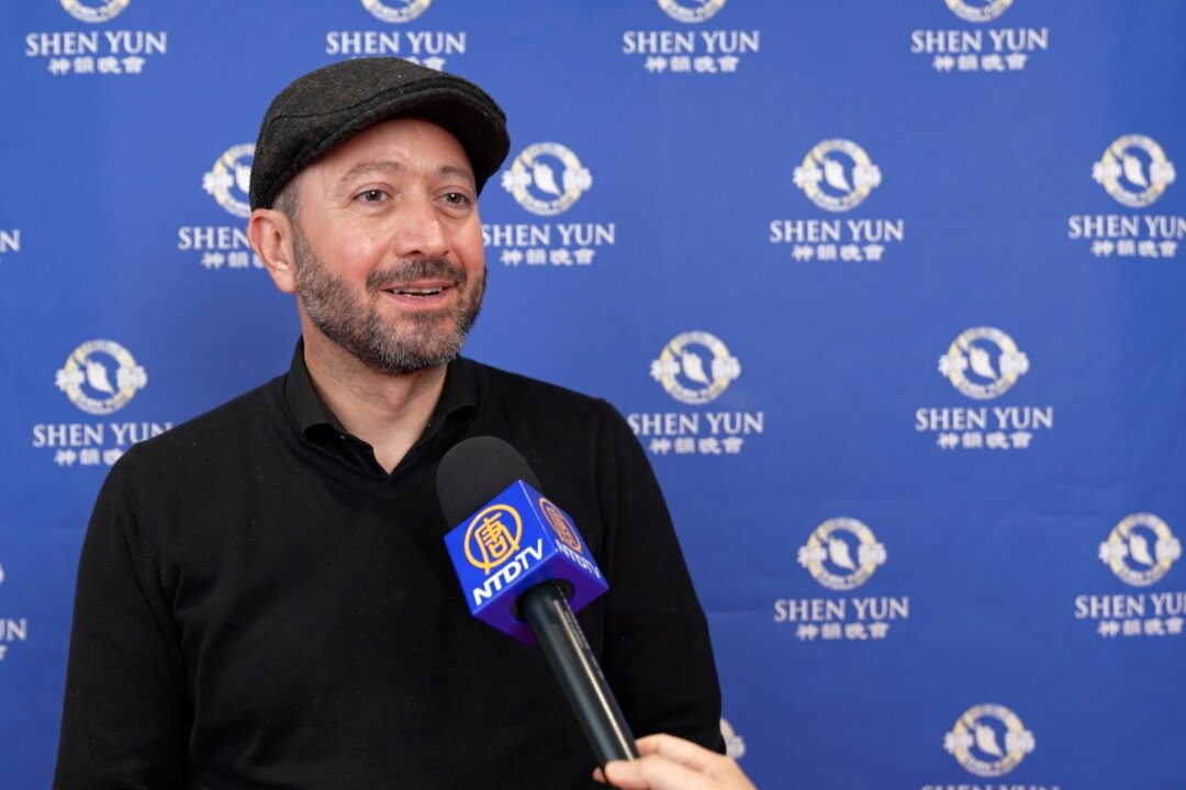 Farid Chrabieh, a negotiator, attends Shen Yun Performing Arts in Lyon, France, on April 10, 2026. (NTD)