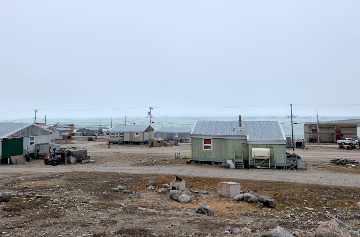 Houses in the hamlet of Gjoa Haven, Nunavut, are seen on Oct. 1, 2021. (The Canadian Press/Emma Tranter)