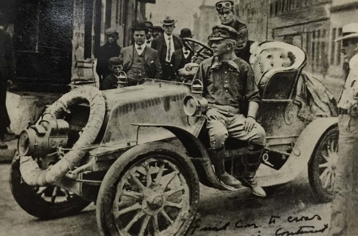 Horatio Nelson Jackson on his famous cross-country road trip in 1903. (Public Domain)