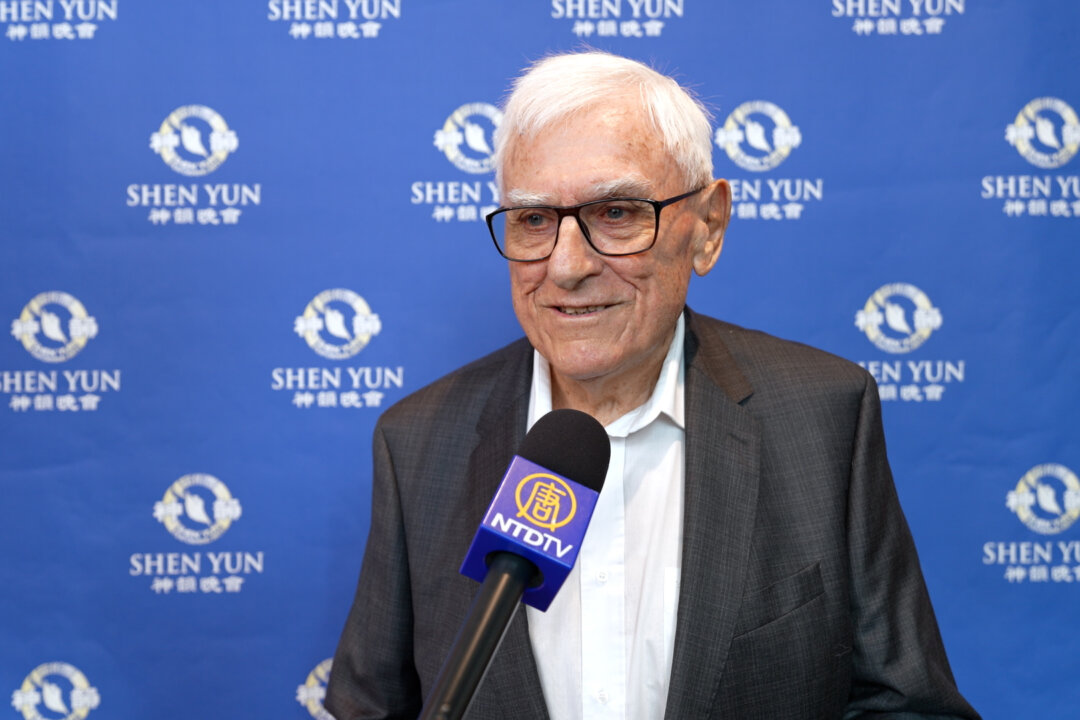 Retired Lieut. Col. Serge Delahaye attends Shen Yun Performing Arts in Lyon, France, on April 10, 2026. (NTD)
