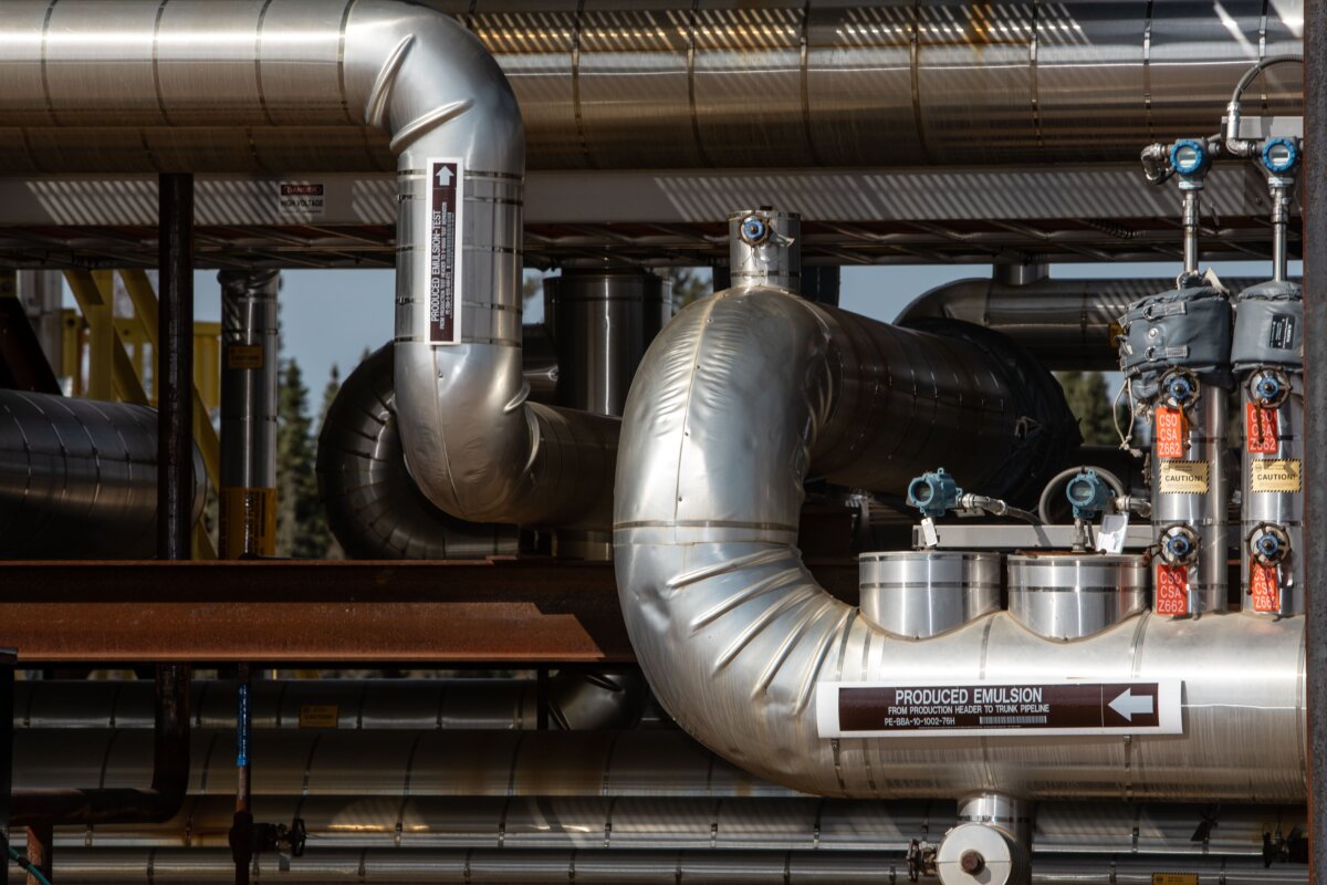 The Cenovus Christina Lake oilsands facility steam-assisted gravity drainage pad southeast of Fort McMurray, Alta., is shown on April 24, 2024. (The Canadian Press/Amber Bracken)