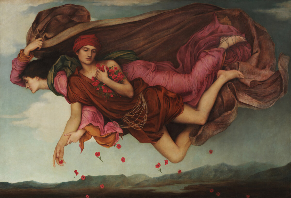 "Night and Sleep," 1878, by Evelyn De Morgan. Oil on canvas; 16 1/2 inches by 24 7/16 inches.
De Morgan Centre, UK. (Public Domain)