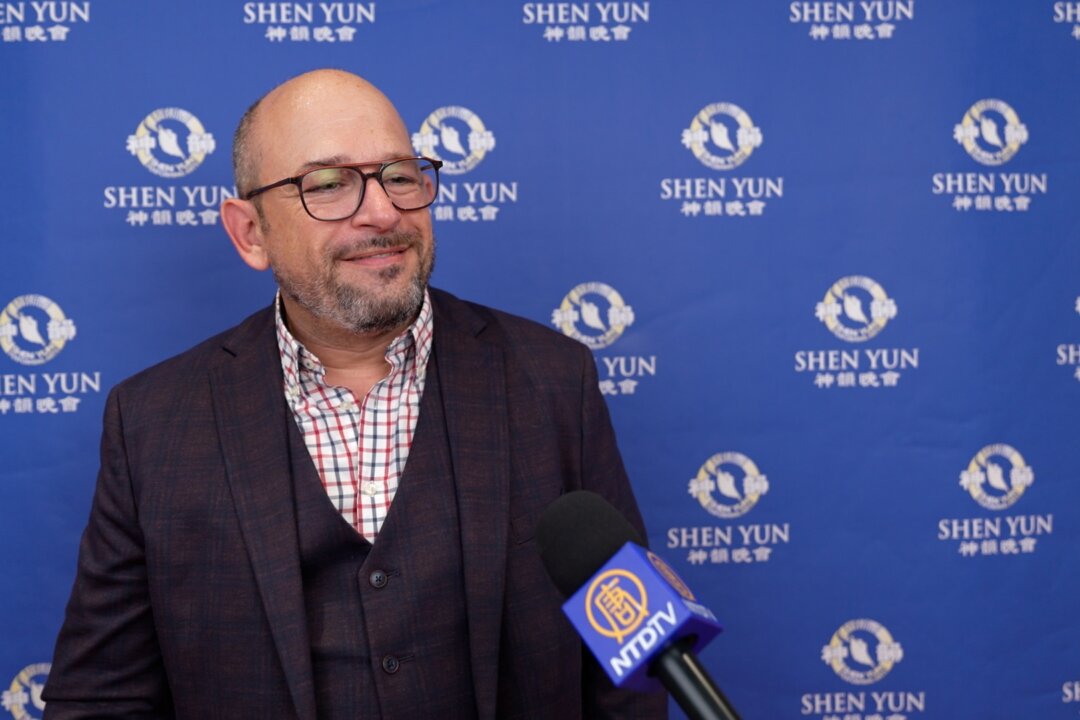 Laurent Pech attends Shen Yun in Lyon, France, on April 11, 2026. (NTD)