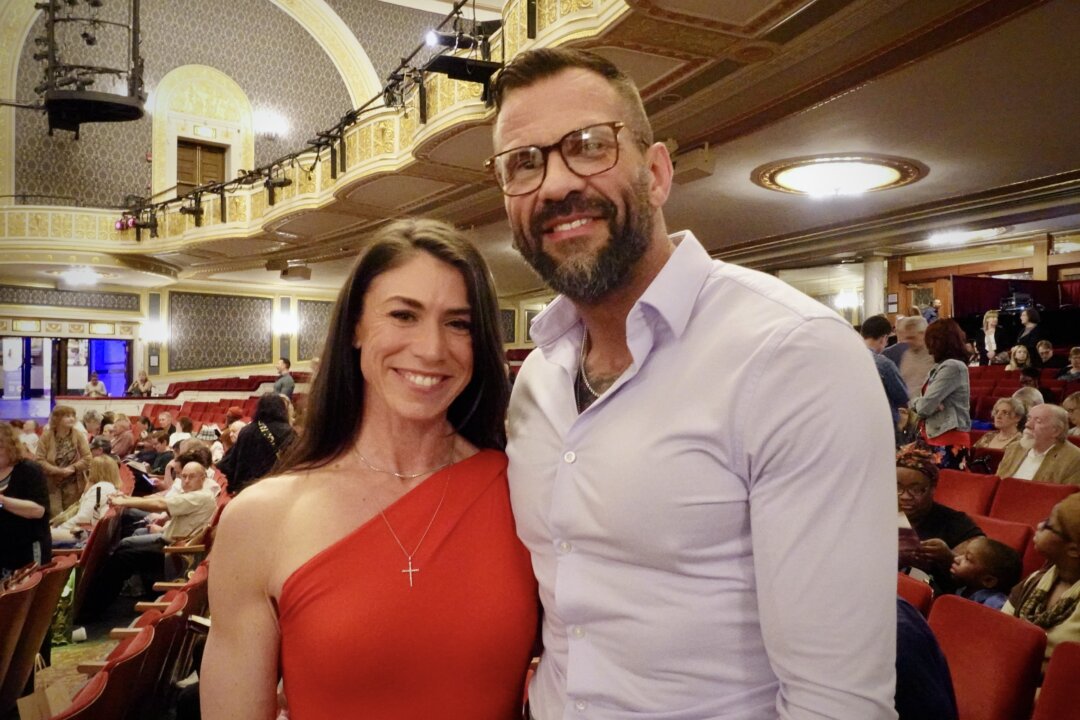 Janell and Kamil Celustka enjoyed Shen Yun's evening performance at Proctors Theatre on April 14, 2026. (Jeanette Wen/The Epoch Times)