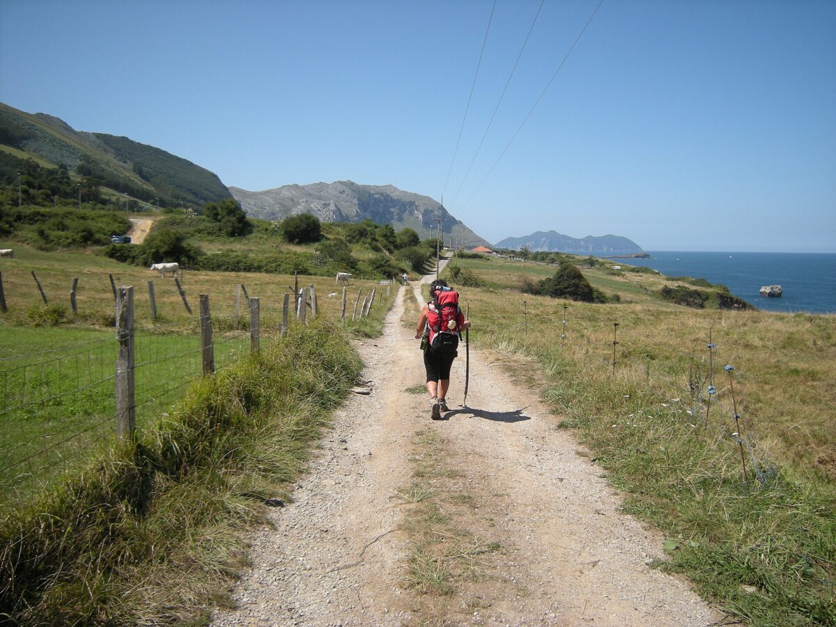 A pilgrim walks along the Way of St. James, also known as the Camino de Santiago. (José Antonio Gil Martínez/CC BY-SA 2.0)