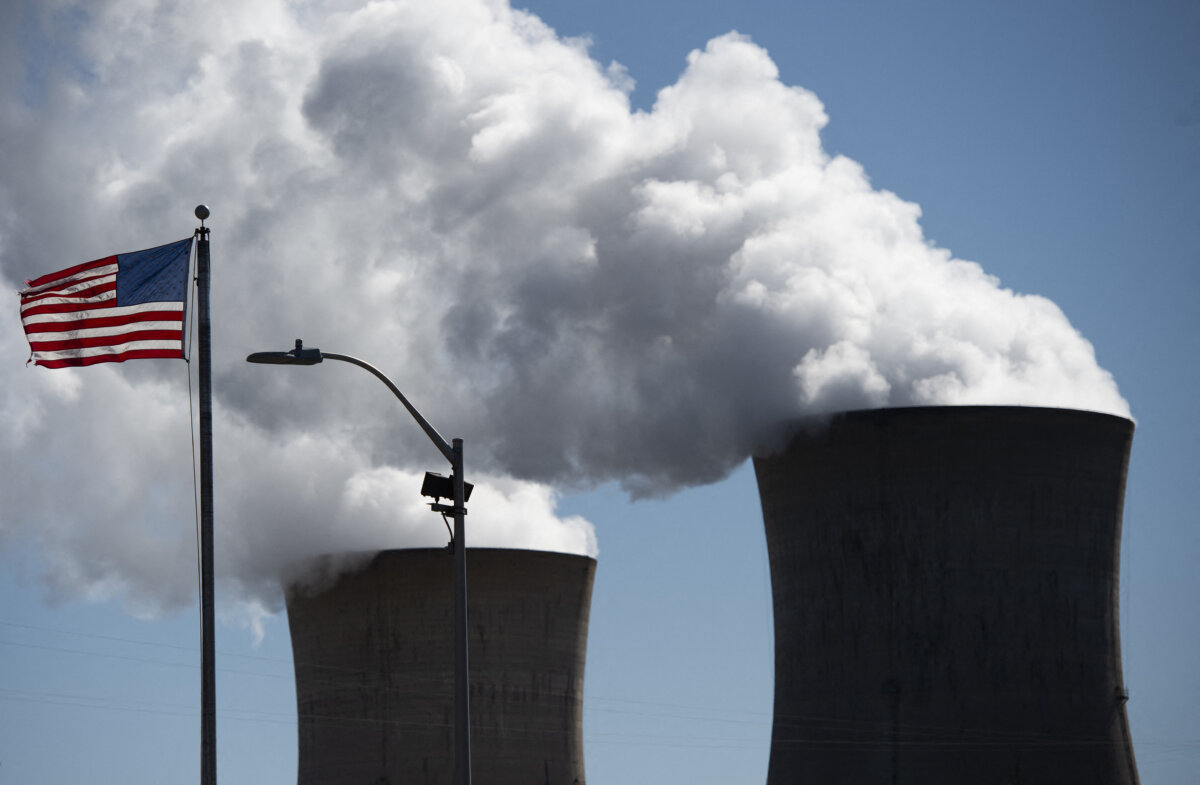 Steam rises out of nuclear plant towers in a file photo. (Andrew Caballero-Reynolds/AFP via Getty Images)