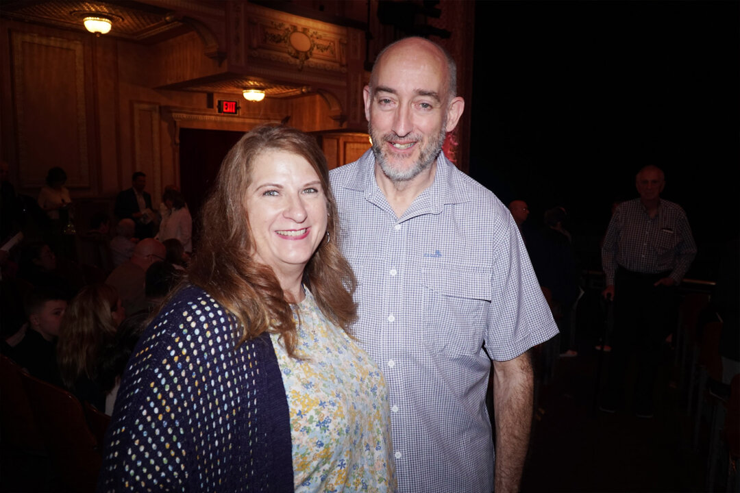 Kevin and Jen Anderson attend Shen Yun Performing Arts at the Miller Theater, Philadelphia, on April 17, 2026. (Lily Sun/The Epoch Times)