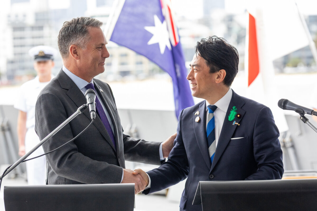 Deputy Prime Minister and Minister for Defence Richard Marles after holding a joint press conference with the Minister of Defense of Japan Koizumi Shinjiro, in Melbourne, Australia. (Rodney Braithwaite/Australian Defence Force)