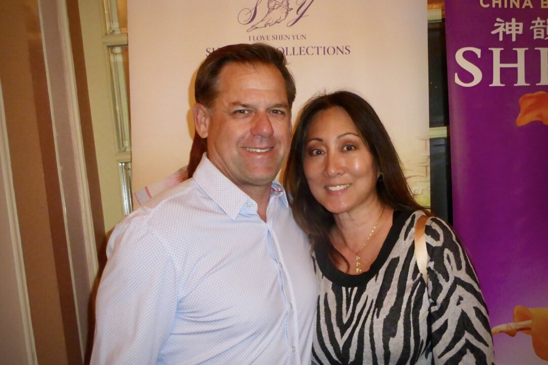 Chuck and Eileen LaBarre attend Shen Yun Performing Arts at the Miller Theater in Philadelphia, Pa., on April 18, 2026. (Frank Liang/The Epoch Times)