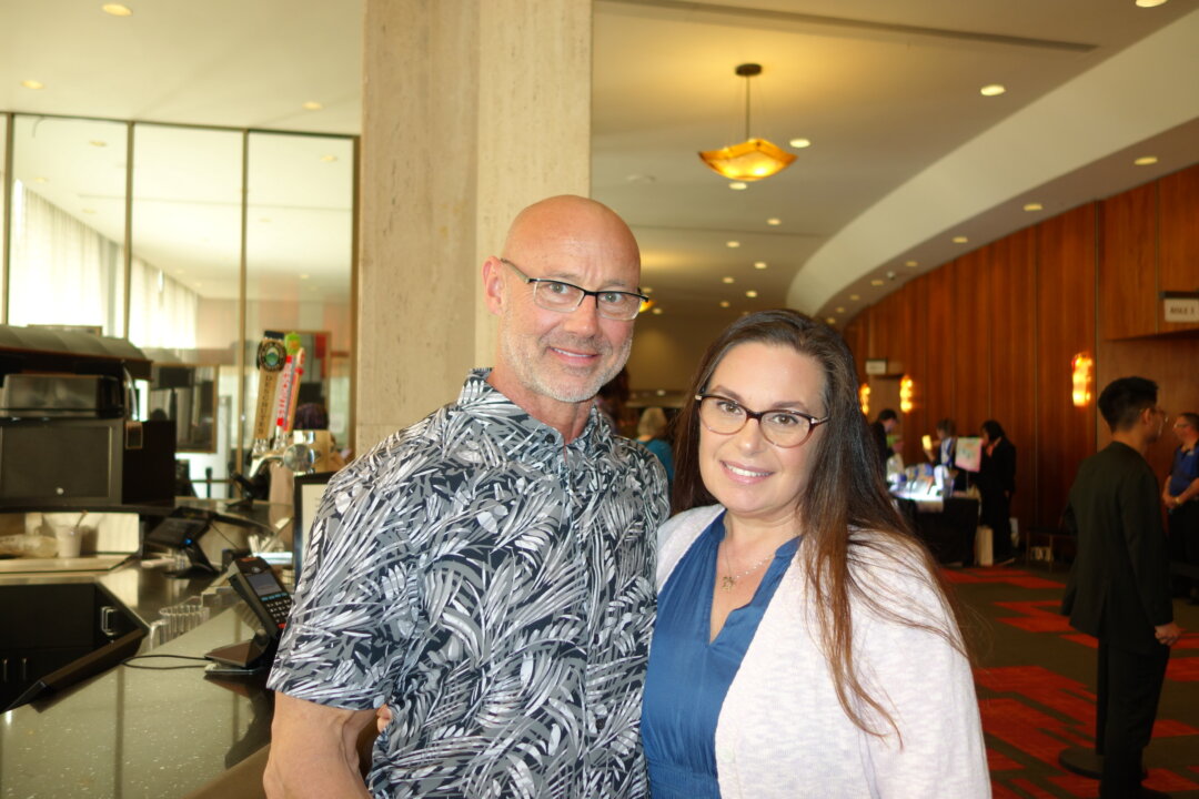 Jason Lobaugh and Melissa Lobaugh attend Shen Yun Performing Arts at the Keller Auditorium on April 19, 2026. (Frank Liang / The Epoch Times)
