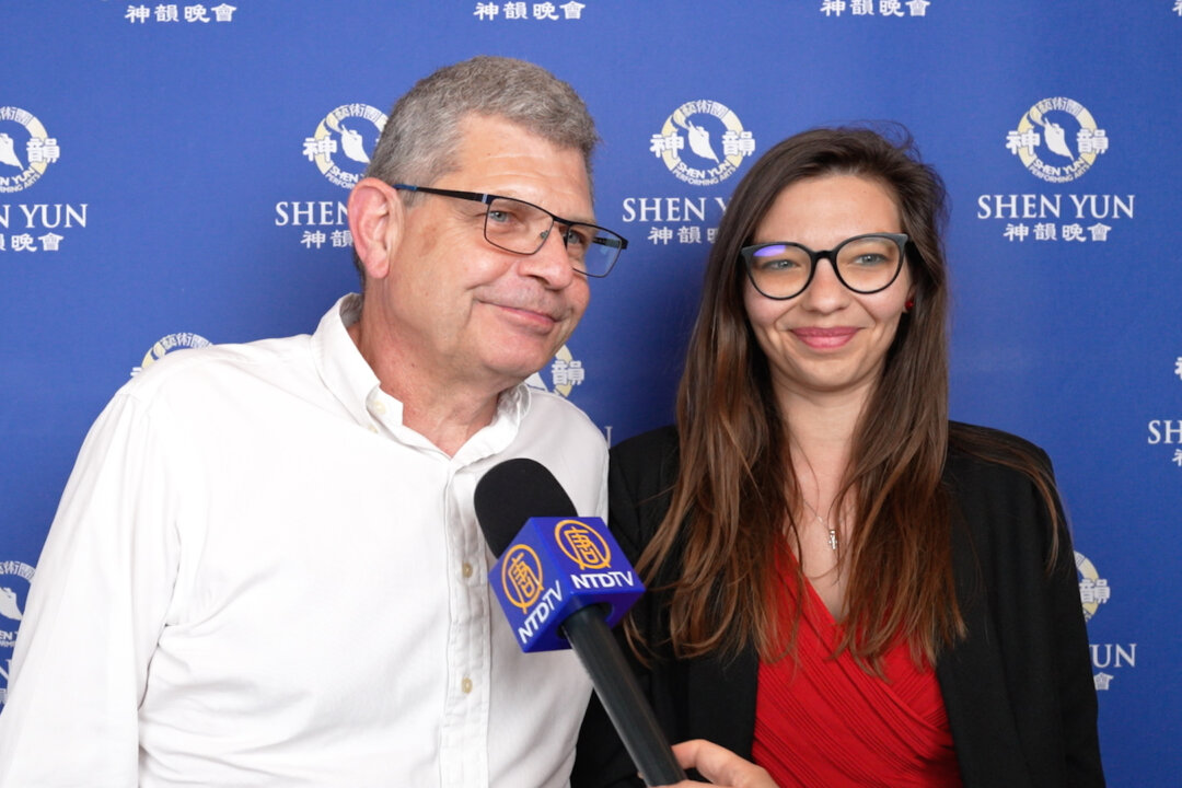 Patrick Blondeau and Alexandra Caeru at the Grand Théâtre de Provence in Aix-en-Provence, France, for Shen Yun Performing Arts on April 18, 2026. (NTD)