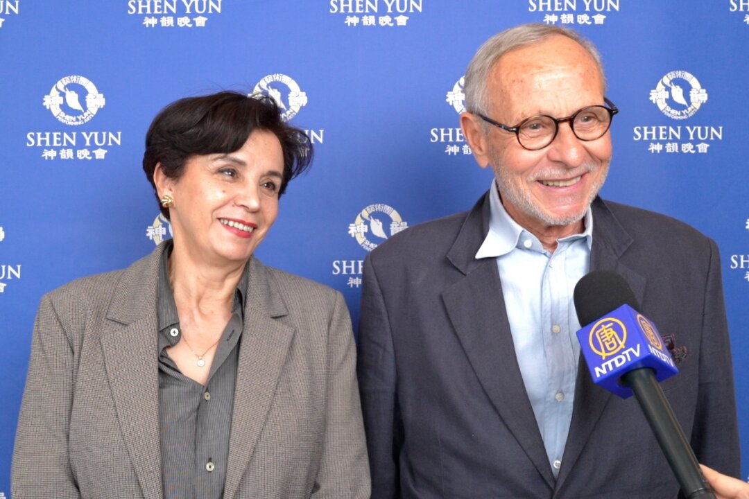 Nadia and Jean-Pierre Allaix attend Shen Yun Performing Arts at the Grand Théâtre de Provence in Aix-en-Provence, France, on April 19, 2026. (NTD)
