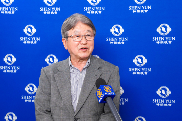 Shikanai Nobuo, a technical advisor for a steel corporation, attends Shen Yun Performing Arts at Kamakura Performing Arts Center in Japan on April 18, 2026. (Fujino Suguru/The Epoch Times)