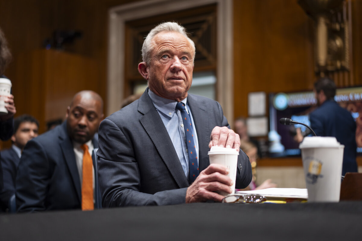 Health Secretary Robert F. Kennedy Jr. arrives on Capitol Hill in Washington on April 22, 2026. (Madalina Kilroy/The Epoch Times)