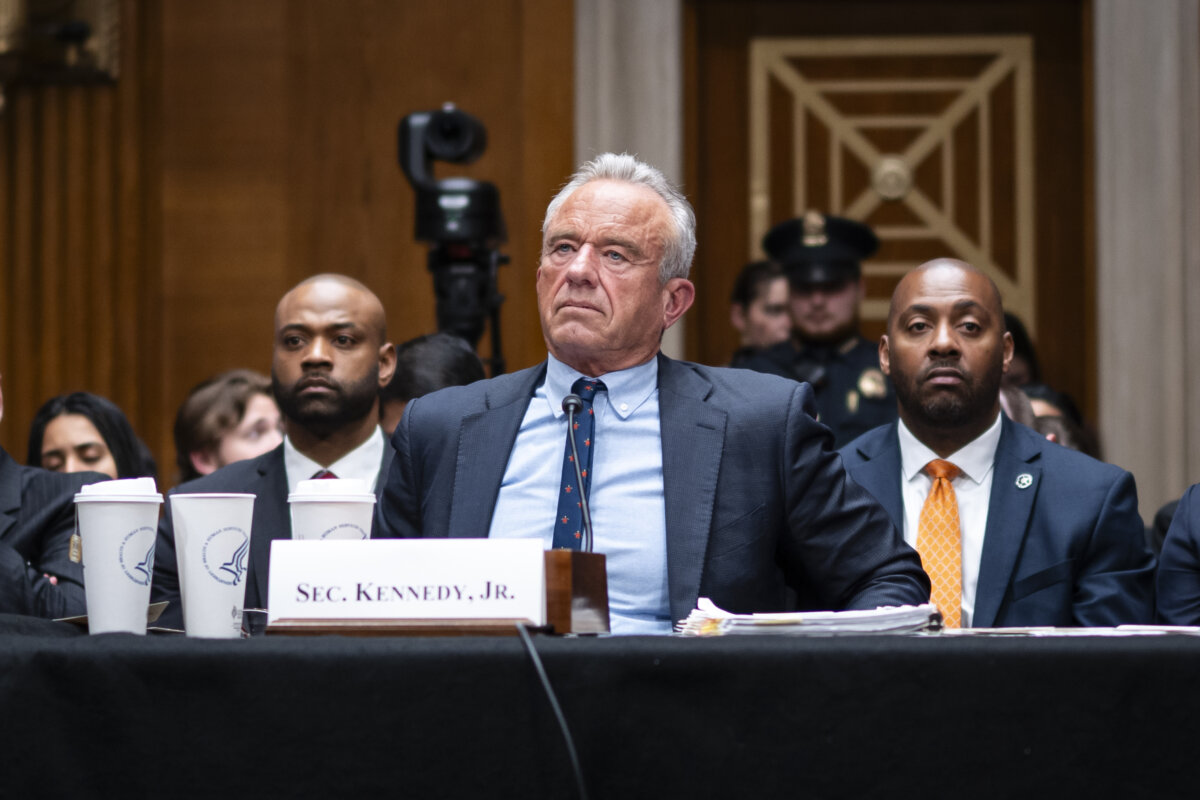 Health Secretary Robert Kennedy Jr. testifies on Capitol Hill on April 22, 2026. (Madalina Kilroy/The Epoch Times)