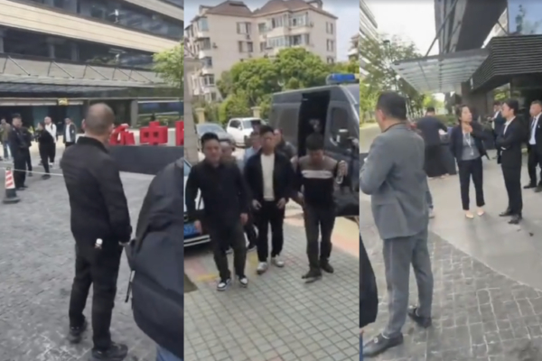 Business owners gather in Shanghai on April 20, 2026.
(Video screenshot by The Epoch Times)