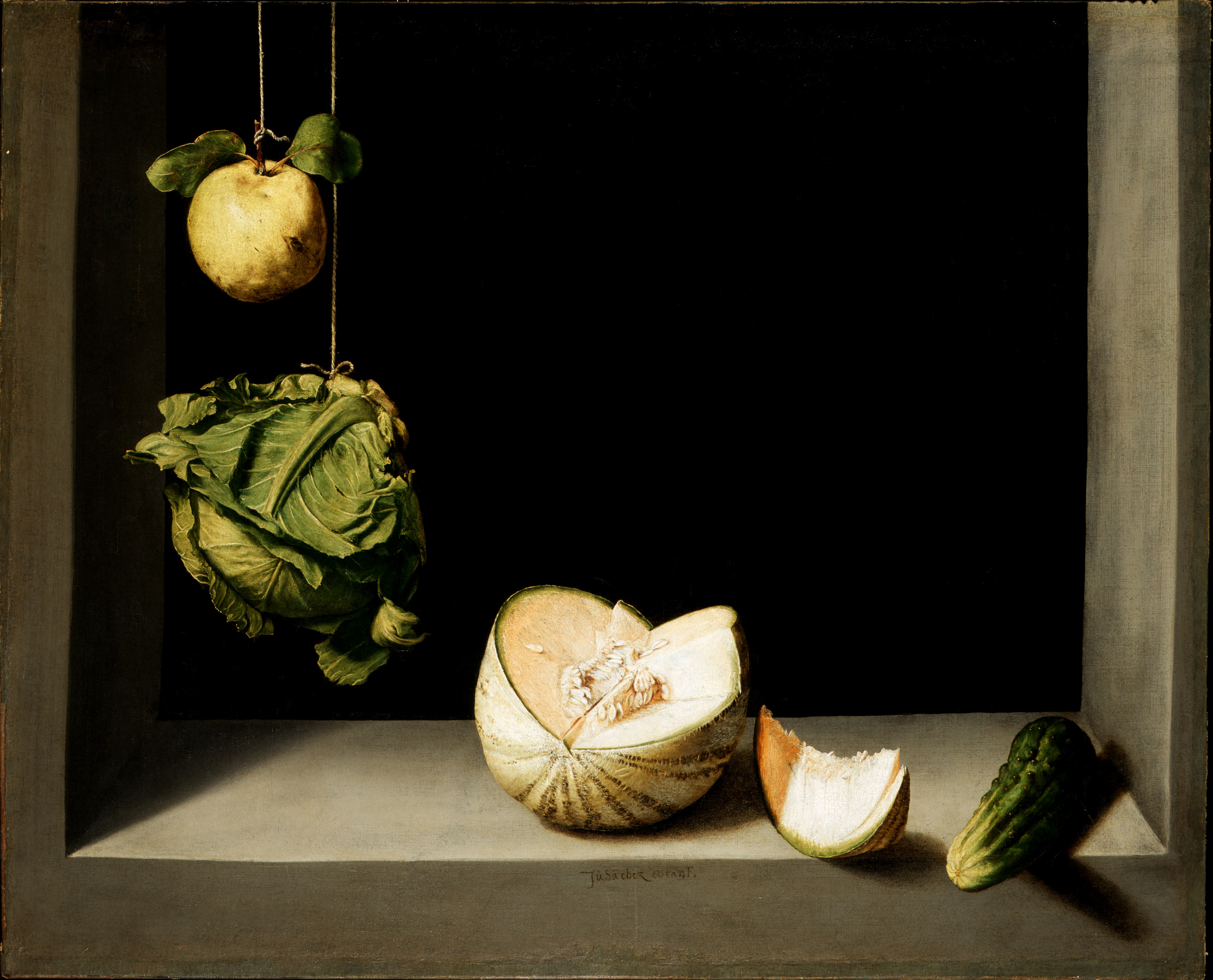 Still Life with Quince, Cabbage, Melon, and Cucumber