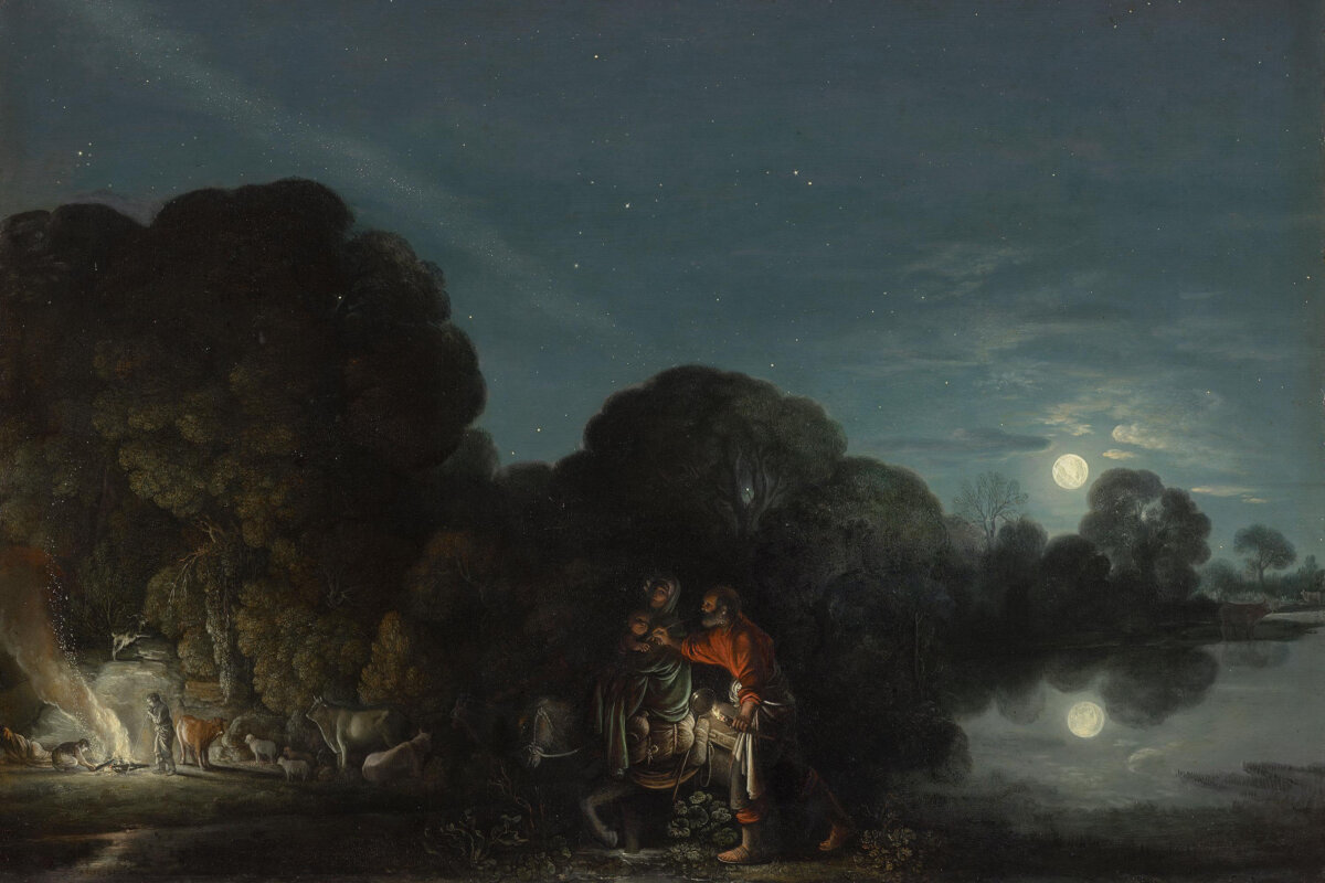 A detail of "The Flight into Egypt," 1609, by Adam Elsheimer. Oil on copper. Alte Pinakothek, Munich, Germany. (Public Domain)
