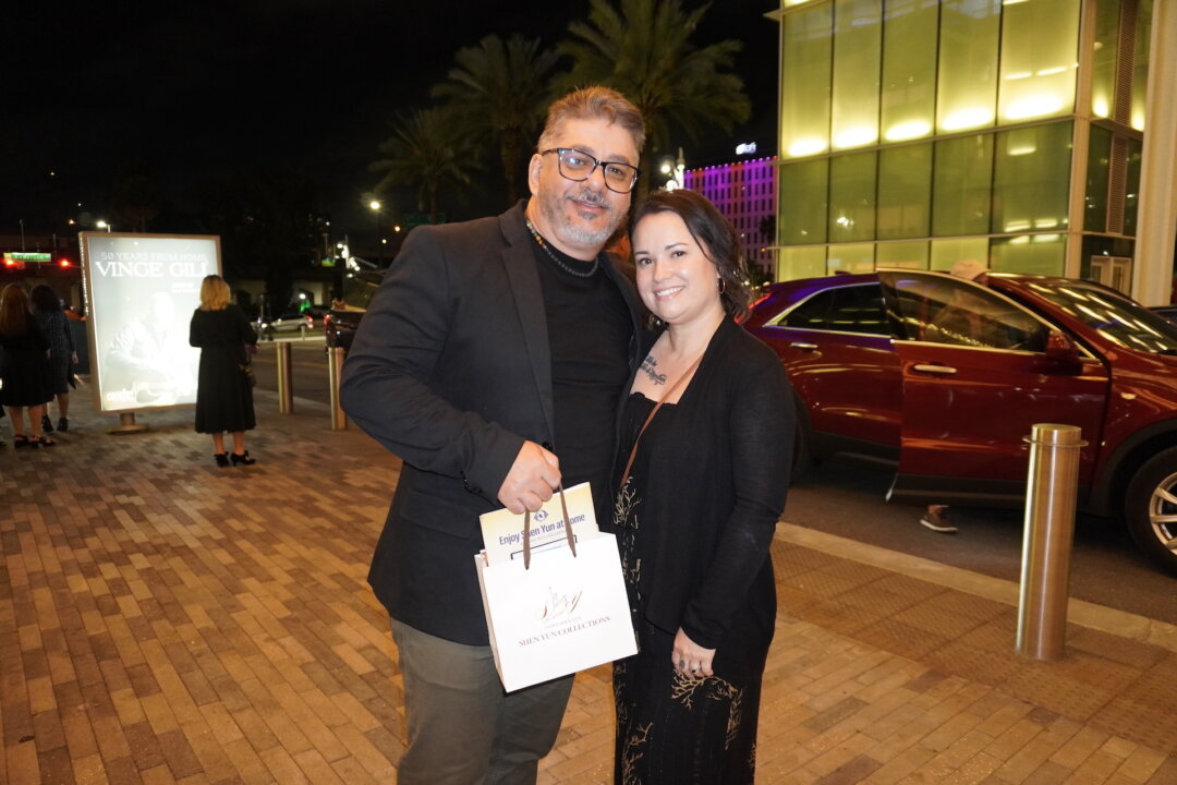 Greg and Juanita Lopez attend Shen Yun Performing Arts at the Dr. Phillips Center for the Performing Arts Orlando, Fla., on April 27, 2026. (Nancy Ma/The Epoch Times)