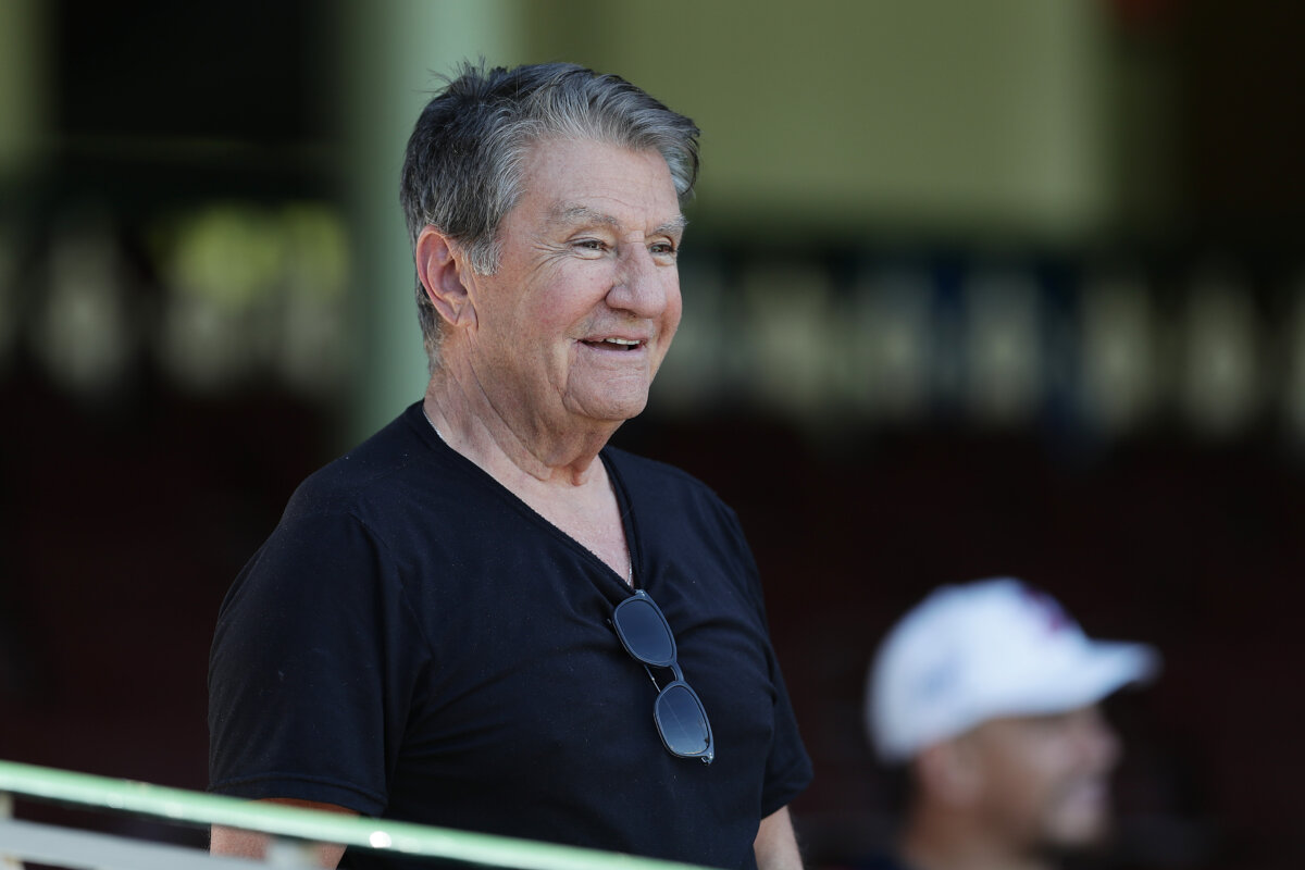 Car dealership billionaire and chair of the Sydney Roosters Nick Politis watches a Sydney Roosters NRL training session at Sydney Cricket Ground in Australia on Oct. 5, 2020. (Mark Metcalfe/Getty Images)