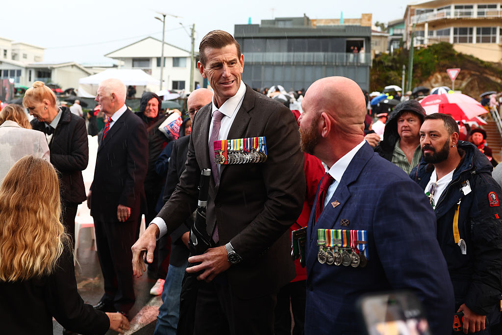 Ben Roberts-Smith attends the ANZAC dawn service in Currumbin on the Gold Coast, Australia on April 25, 2026. (Chris Hyde/Getty Images)