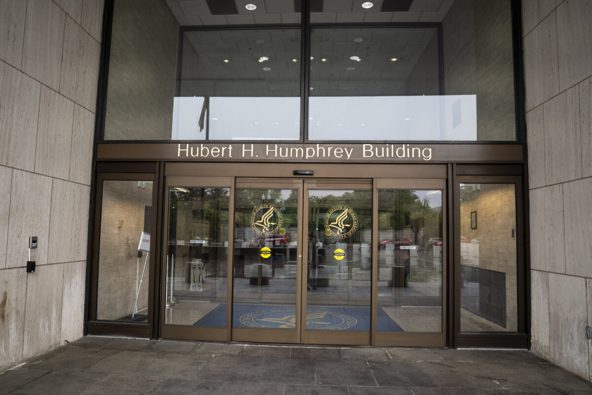 The Department of Health and Human Services in Washington on April 29, 2026. (Madalina Kilroy/The Epoch Times)