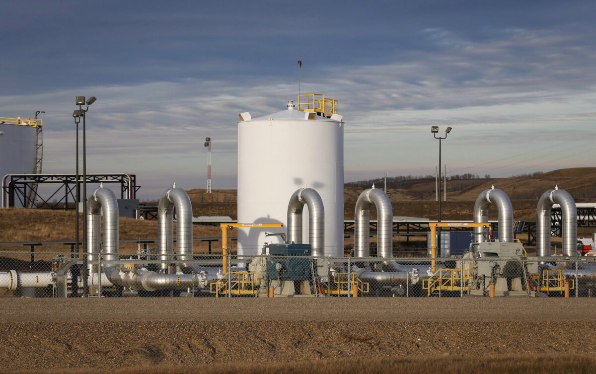 Pipeline facilities now owned by South Bow Corp. are seen in Hardisty, Alta., on Nov. 6, 2015. (The Canadian Press/Jeff McIntosh)