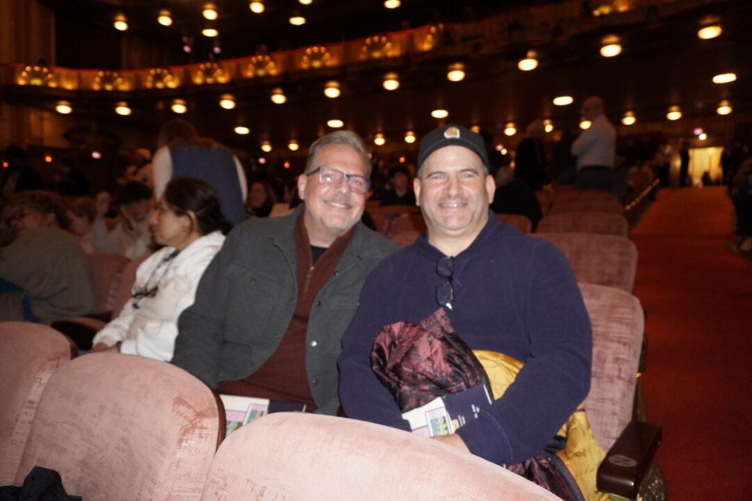 Scott Daughdrill and Joe Kozma enjoyed Shen Yun Performing Arts at the Civic Opera House May 2, 2026. (Nancy Ma /Epoch Times)