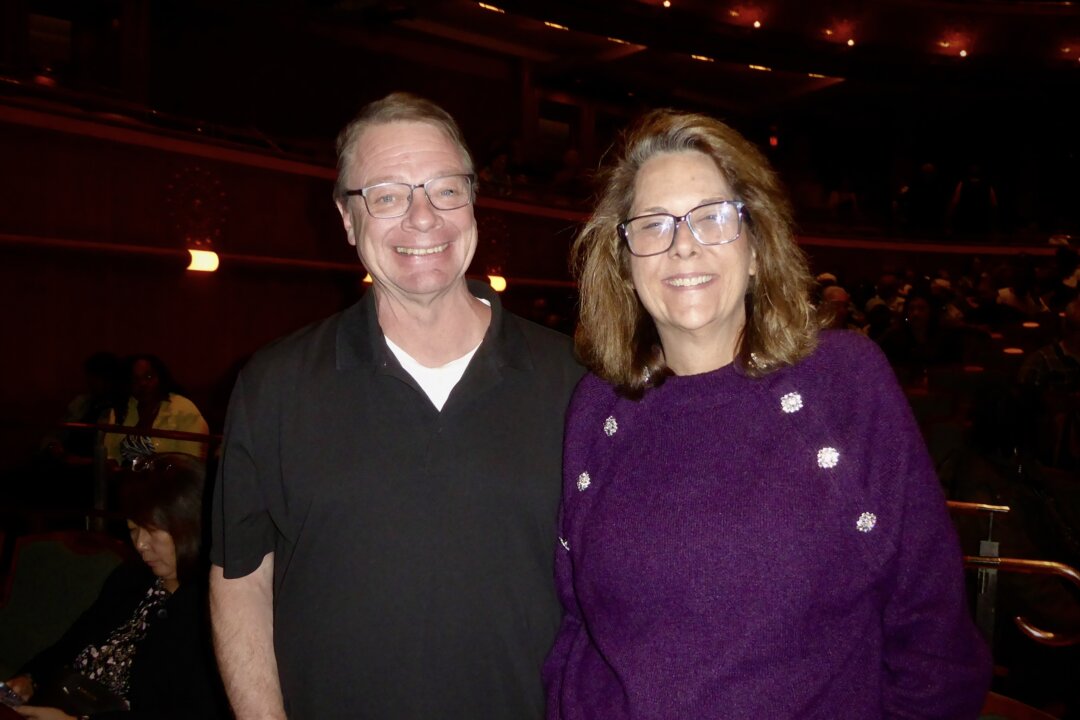 Doug and Christine Carter attend Shen Yun Performing Arts at the New Jersey Performing Arts Center on May 2, 2026. (Frank Liang/The Epoch Times)