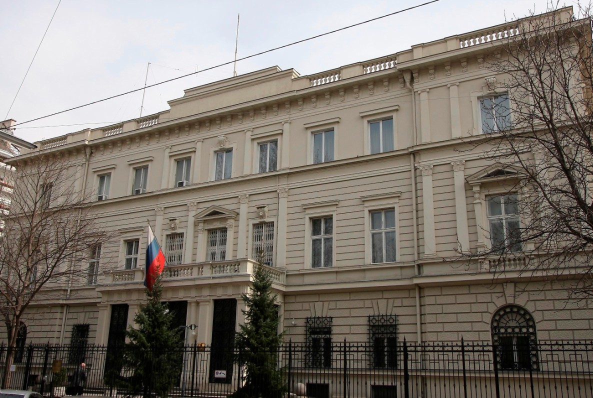 A view of the Russian Embassy in Vienna, Austria, on March 19, 2010. (Ronald Zak, AP)