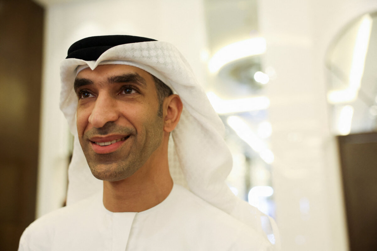 United Arab Emirates Minister of Foreign Trade Thani bin Ahmed Al Zeyoudi poses for a portrait on the sidelines of the UAE-Chad Trade and Investment Forum in Abu Dhabi, United Arab Emirates, on Nov. 10, 2025. (Amr Alfiky/Reuters)