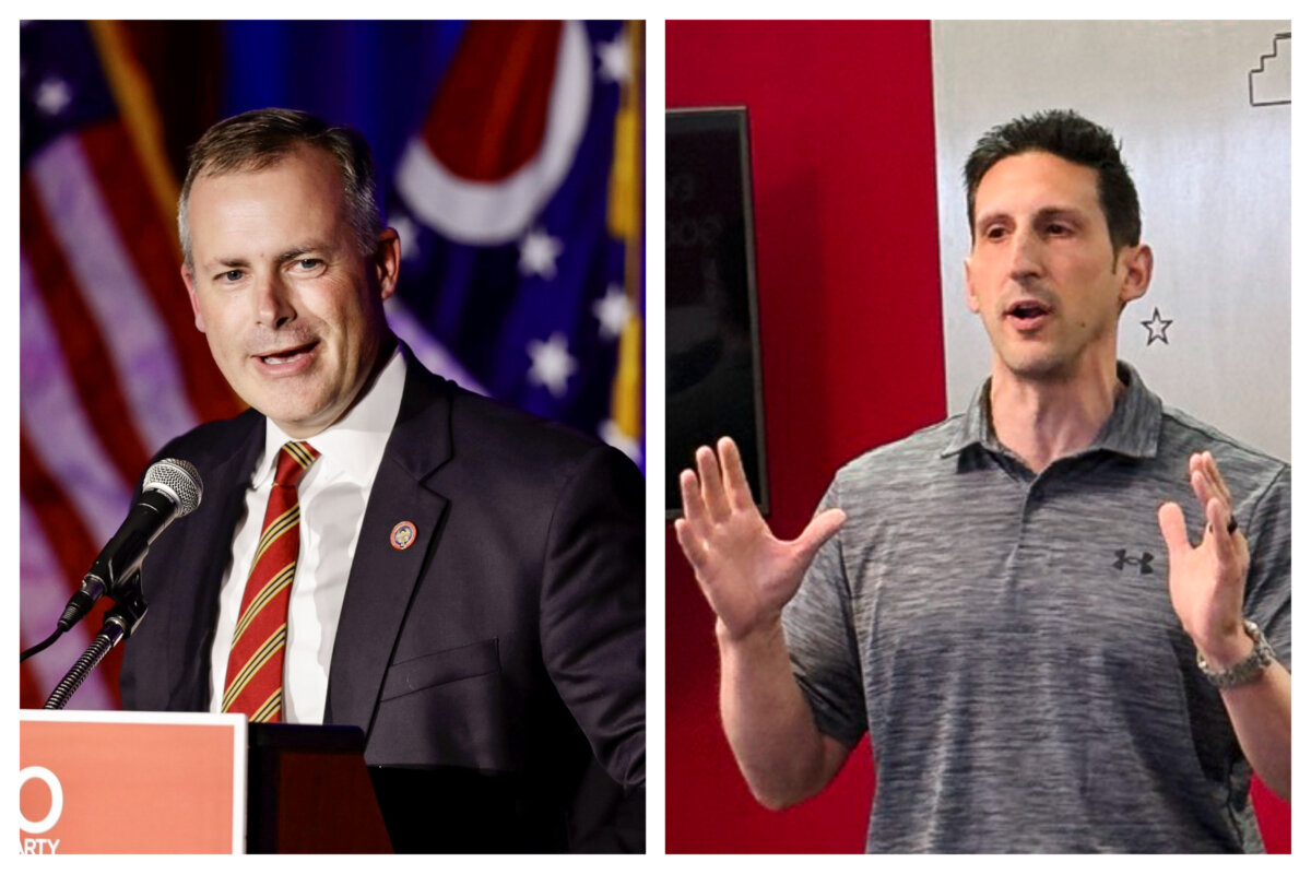 (Left) Ohio State Treasurer Robert Sprague. (Right) Combat veteran and elections integrity activist Marcell Strbich.(Courtesy of Sprague For Ohio; Courtesy of Strbich for Ohio)