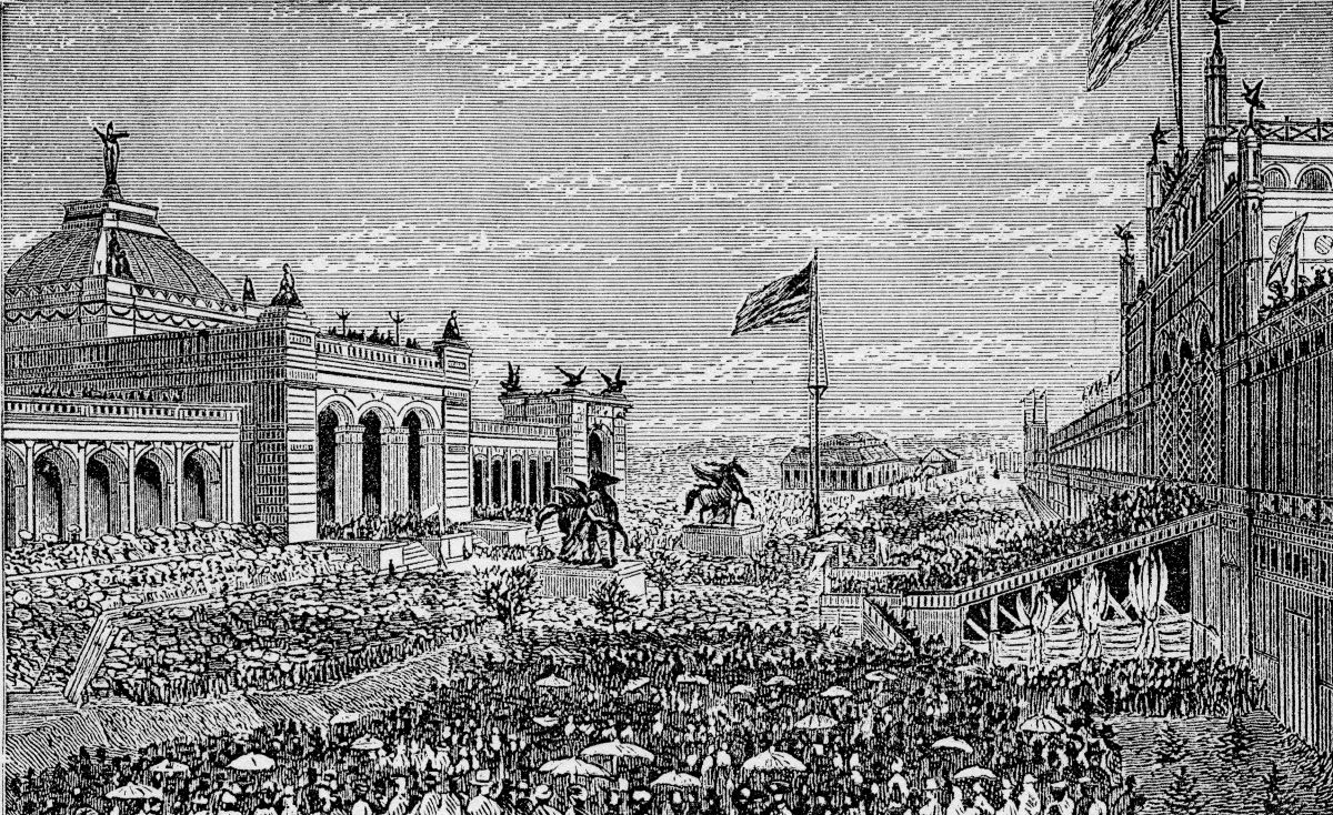 Opening day ceremonies at the Centennial Exhibition in Philadelphia, Pa., May 10, 1876. (Public Domain)