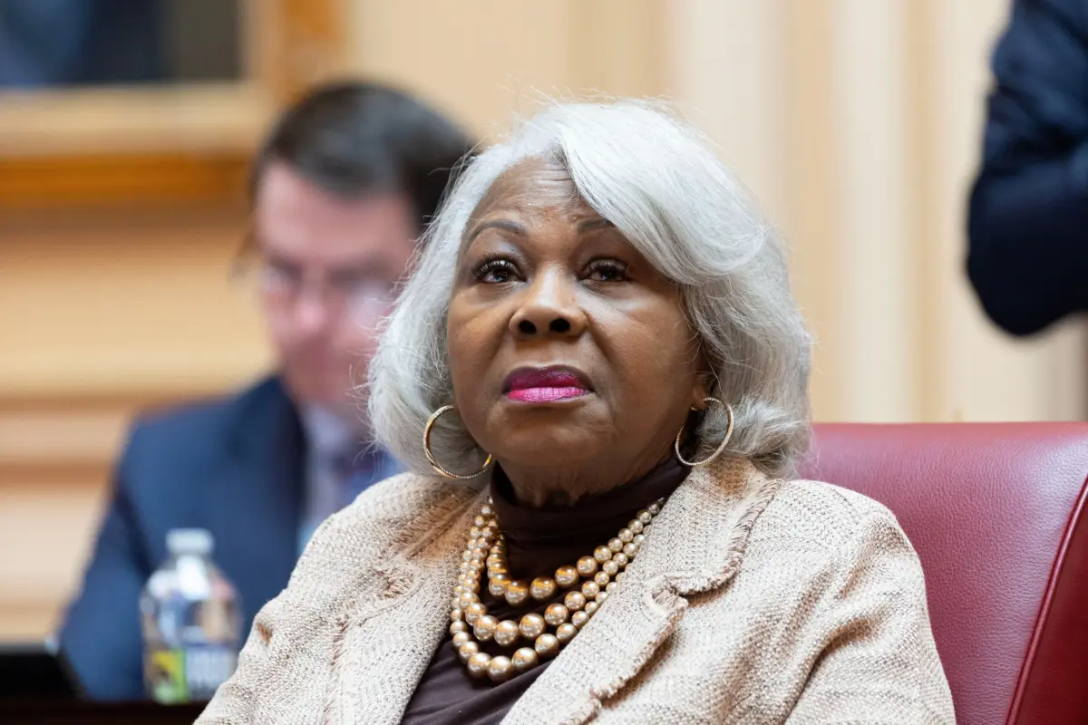 Virginia Senate President pro tempore Louise Lucas (D-Portsmouth) listens to debate on the state Senate floor in Richmond, Va., on Feb. 17, 2026. (Ryan M. Kelly/AP Photo)