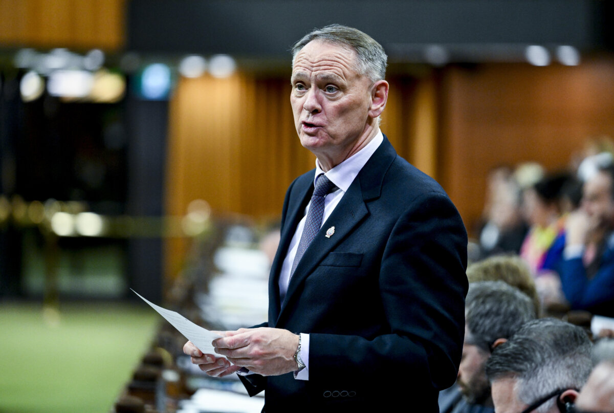 Minister of National Defence David J. McGuinty rises during Question Period in the House of Commons on Parliament Hill in Ottawa, on May 7, 2026. (The Canadian Press/Spencer Colby)