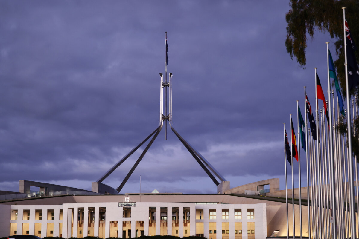 Australian Parliament House is seen in Canberra, Australia, on May 12, 2026. (Hilary Wardhaugh/Getty Images)