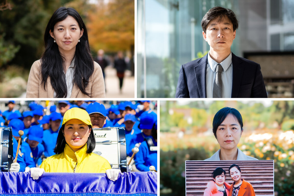 (Clockwise from top left) Grace Jin Drexel, Gao Pu, Liu Zhitong, and Doria Liu. Their parents have been jailed for their religious beliefs. (Madalina Kilroy and Jonny Liu/The Epoch Times, Courtesy of Doria Liu)