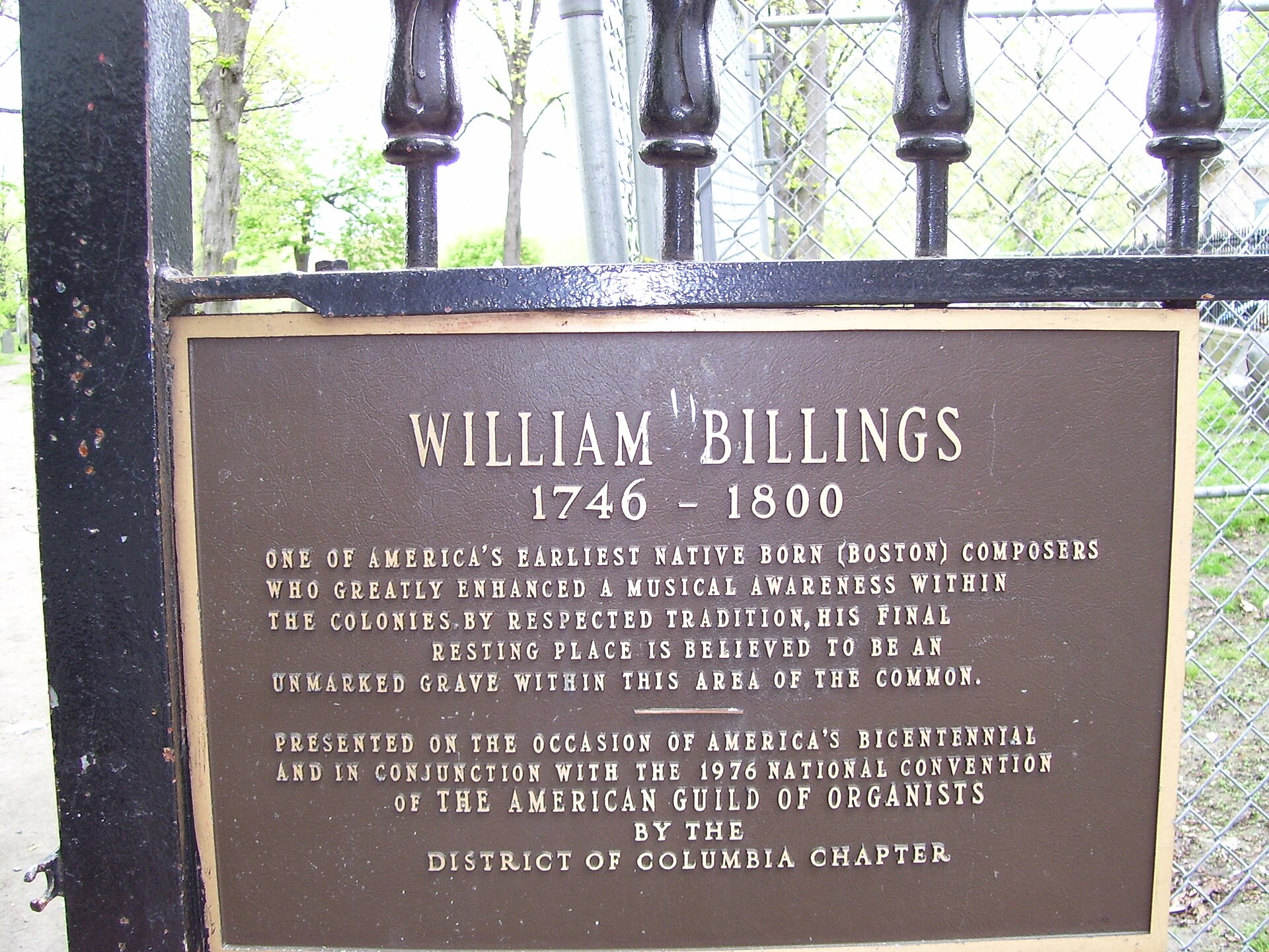 William billings grave memorial