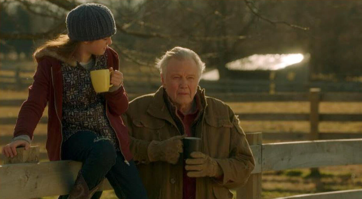 Shelly (Alexa Nisenson) and Ben Crowley (Jon Voight), in “Orphan Horse.” (GJW+)