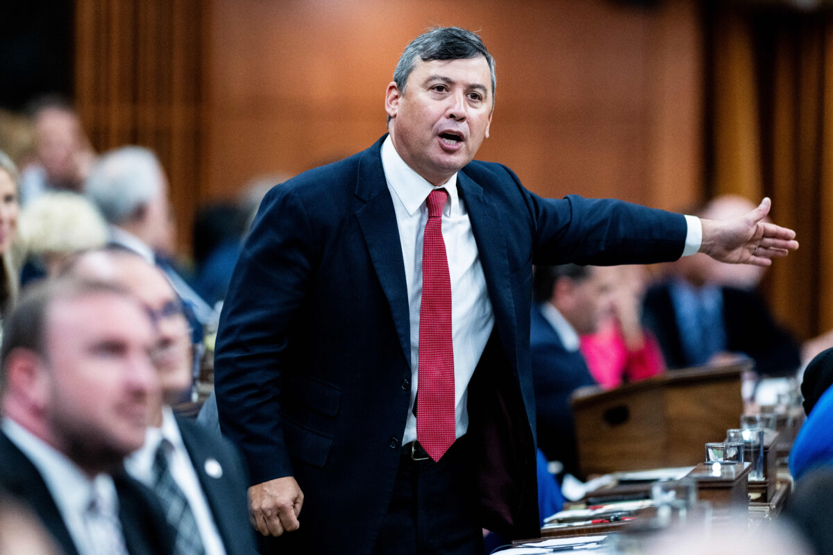 Conservative MP Michael Chong rises during Question Period in the House of Commons on Parliament Hill in Ottawa, on Oct. 9, 2024. (The Canadian Press/Spencer Colby)