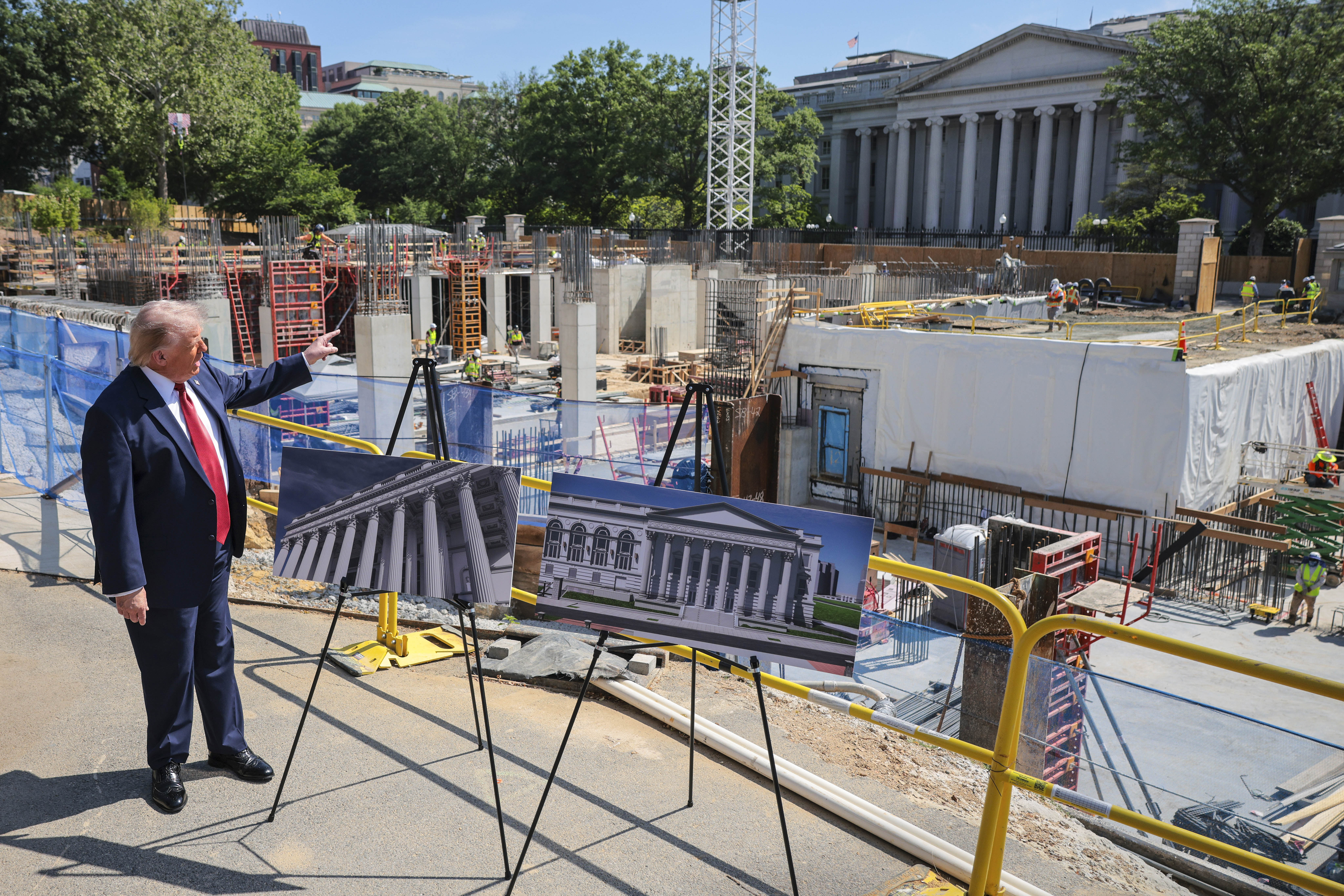 President Trump Shows White House Press Corps The Continuing Ballroom Construction