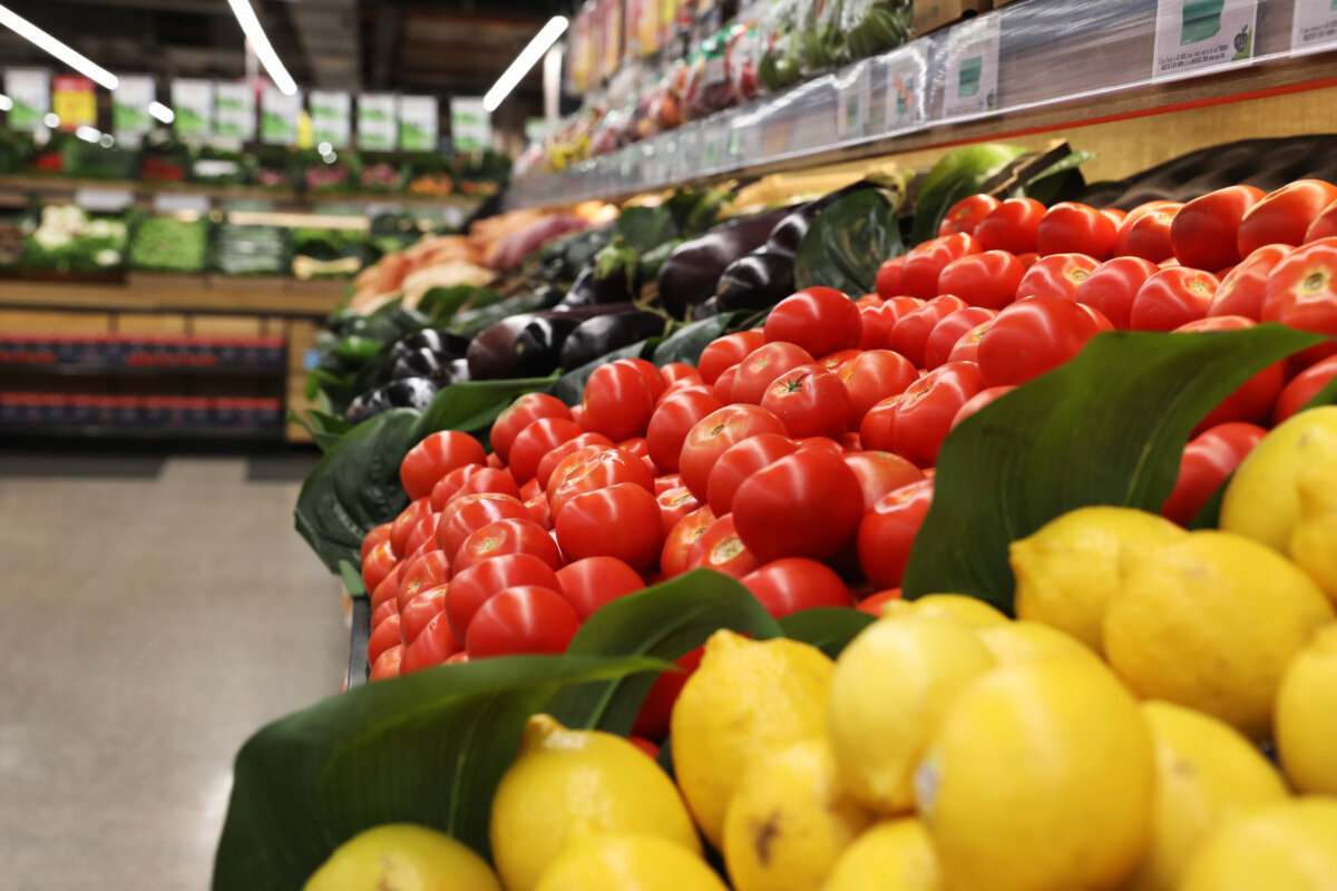 Fresh produce is seen on display at a grocery store in Sydney, Australia, on March 25, 2025. (Lisa Maree Williams/Getty Images)