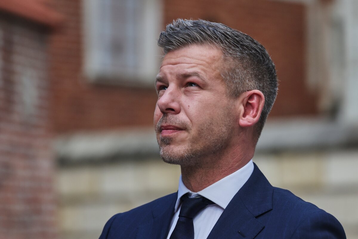 Hungarian Prime Minister Peter Magyar arrives at the Wawel Cathedral during his visit in Krakow, Poland, on May 19, 2026. (AP Photo/Beata Zawrzel)
