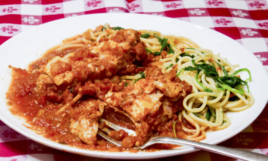 Pork Parmesan With Spaghetti and Peppery Arugula