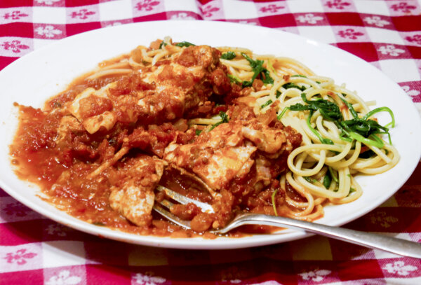 Pork Parmesan With Spaghetti and Peppery Arugula